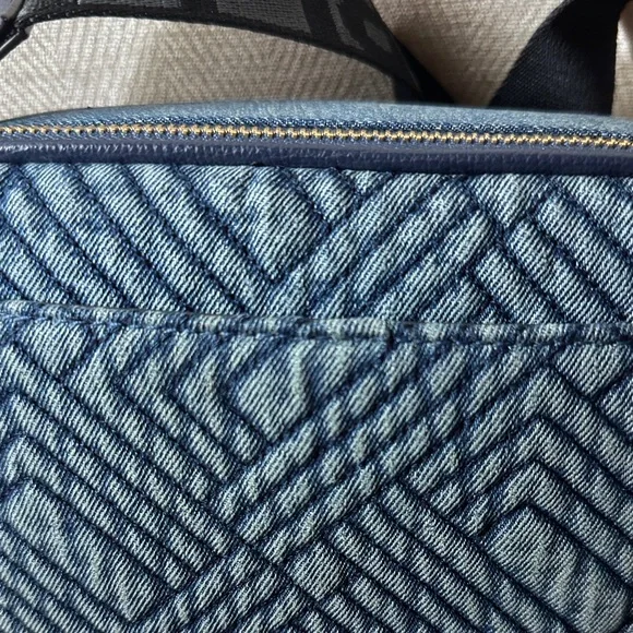 Karl Lagerfeld Navy Quilted Jeans Shoulder And Crossbody Bag with Pouch - Picture 8 of 9